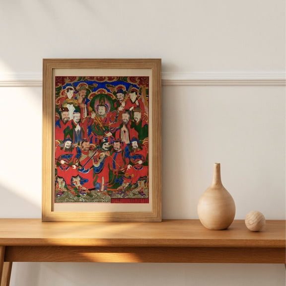 Heavenly Dragon General Attendants Traditional Korean Ancient Architecture Wall Art Unframed Paper Print