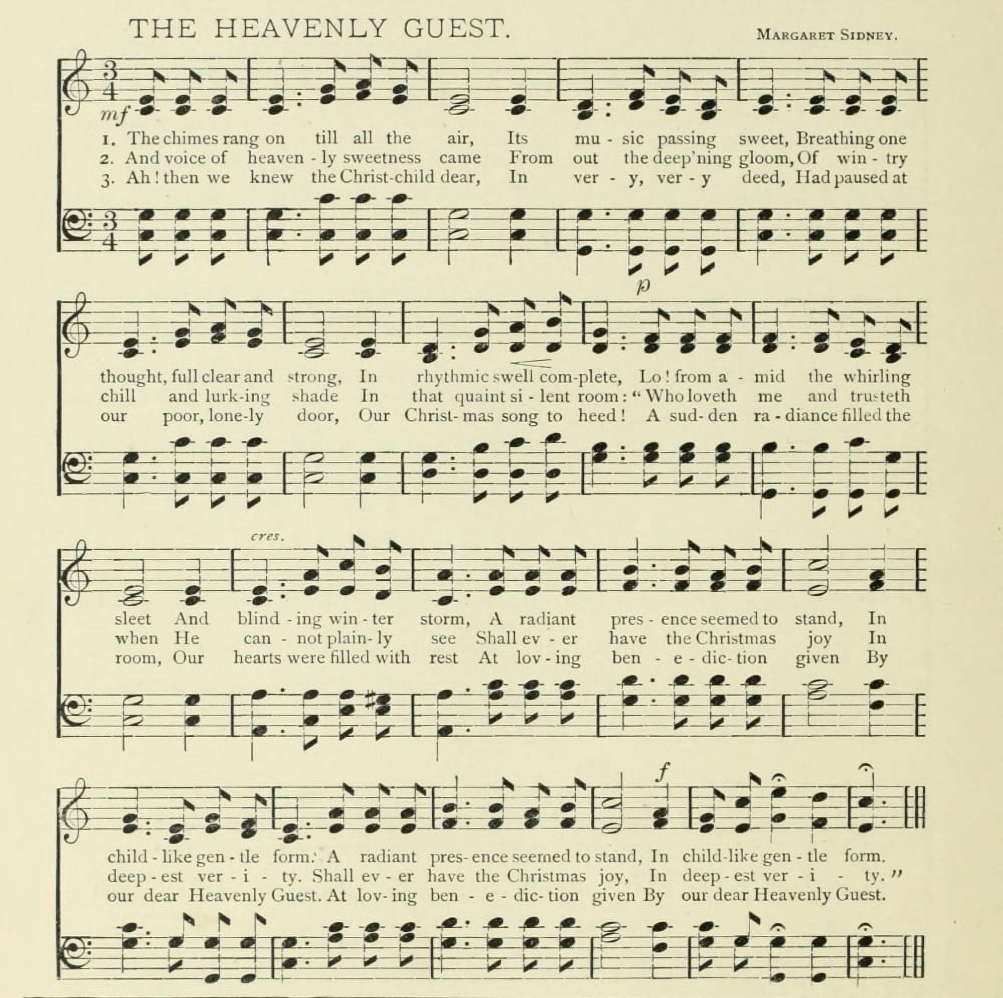 Heavenly Guest Christmas in Song 1891 Canvas Art -  (24 x 36)