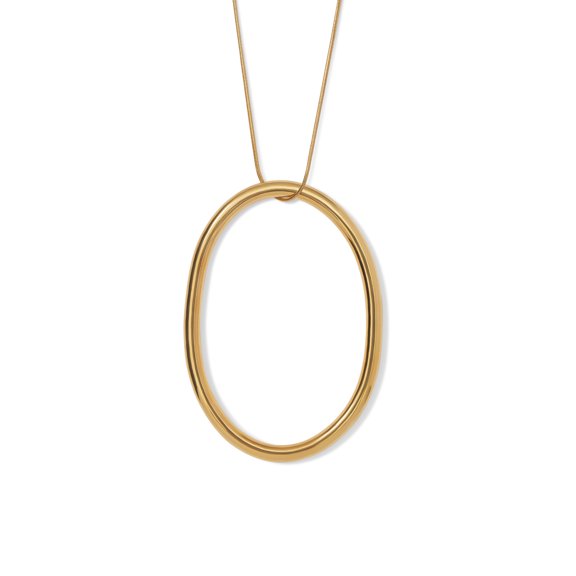 Heavenly Hoop Oval Pendant Necklace