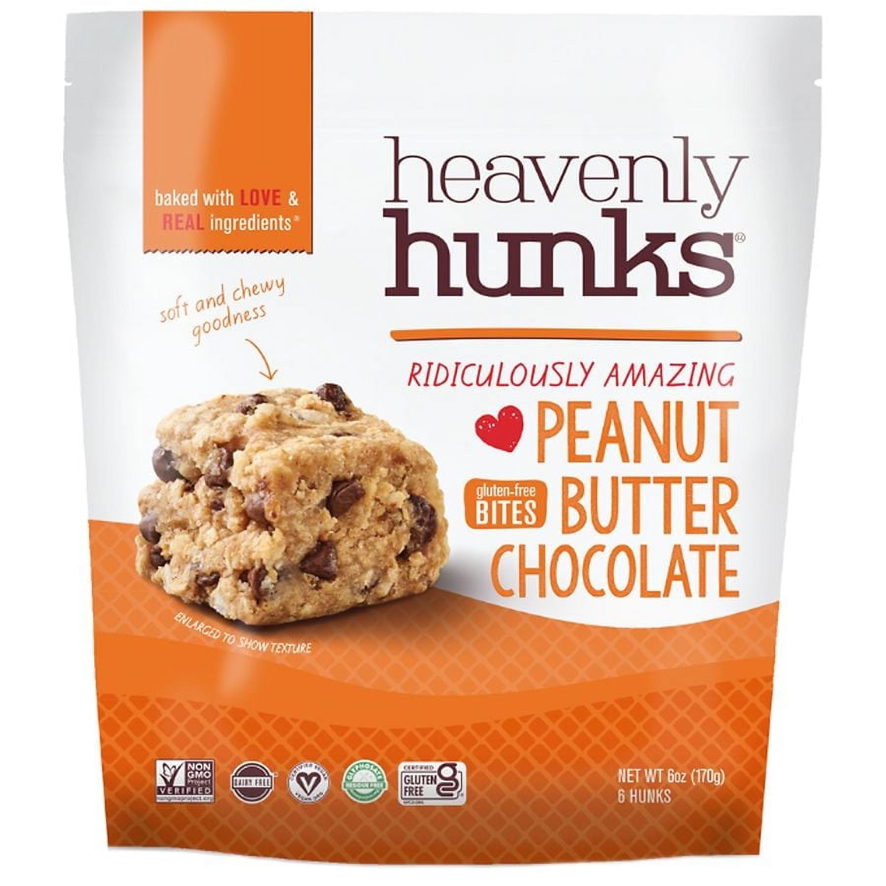 Heavenly Hunks Gluten Free Cookie Peanut Butter Chocolate 6.0 oz Pack
