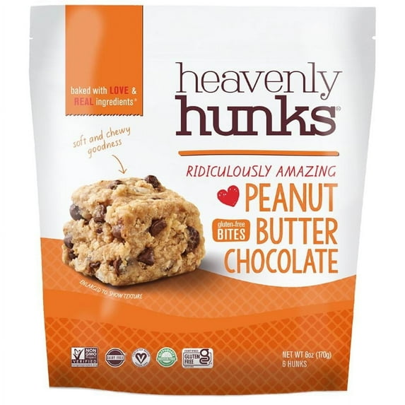 Heavenly Hunks Gluten Free Cookie Peanut Butter Chocolate 6.0 oz Pack of 2