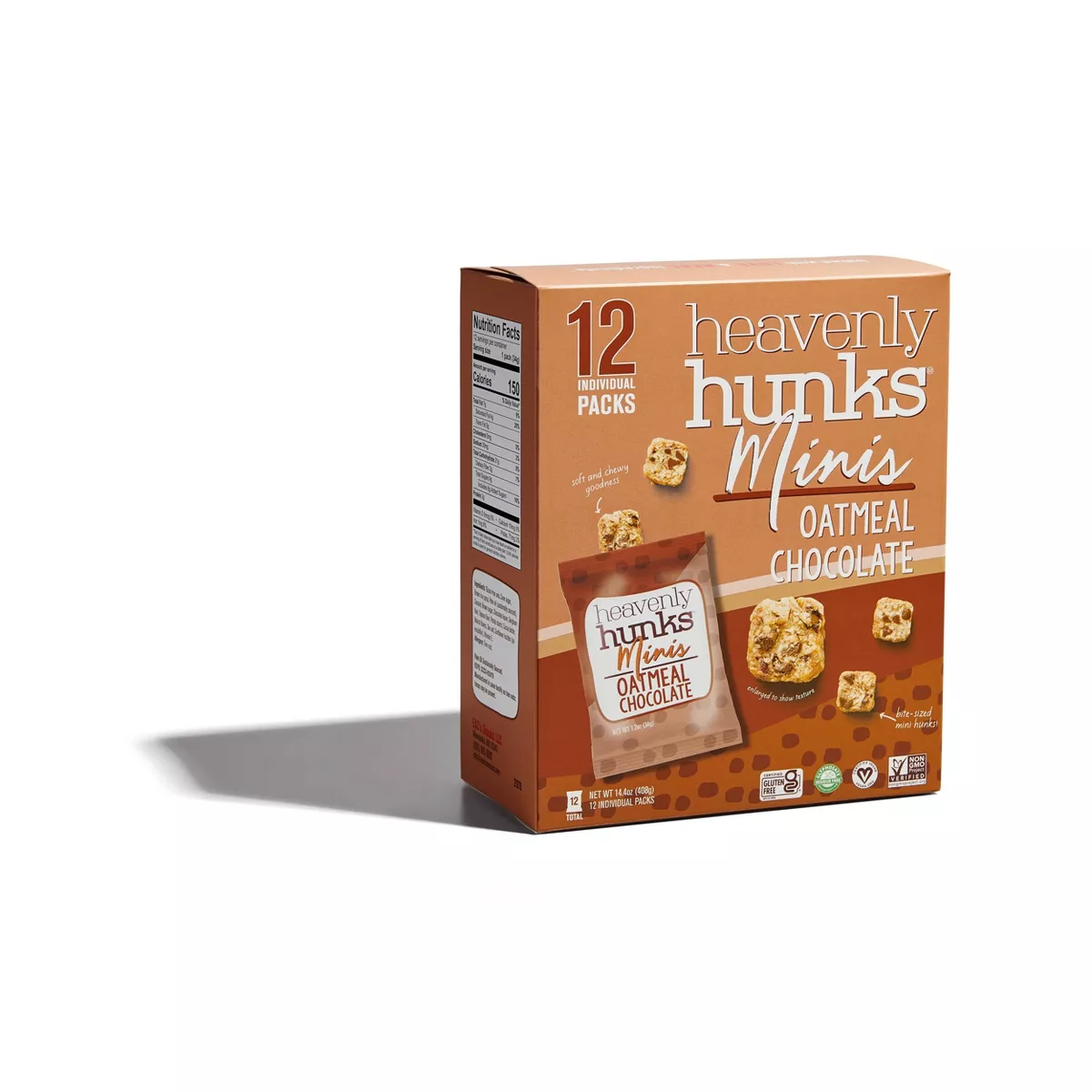 Heavenly Hunks Oatmeal Chocolate Chip Mini Cookie Bites Snack Pack