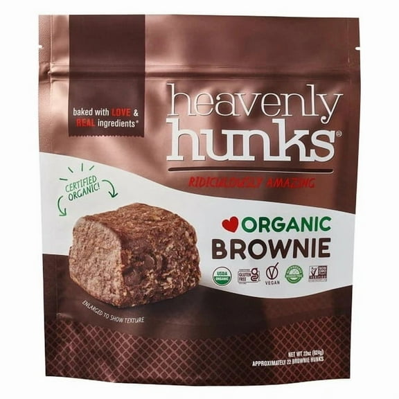 Heavenly Hunks Organic Chocolate Brownie Cookies Bites , 22 oz (Gluten Free , Vegan )
