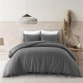 thumbnail image 1 of Heavenly Linen Cotton 3pc Full/Queen Duvet Set, Dark Grey, 1 of 1