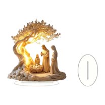 Heavenly Nativity Decor – Radiant 2D Acrylic Nativity Ornaments, Faith-Inspired Christmas Gift for Family & Friends, Holiday Tree/Mantel/Tabletop Decoration