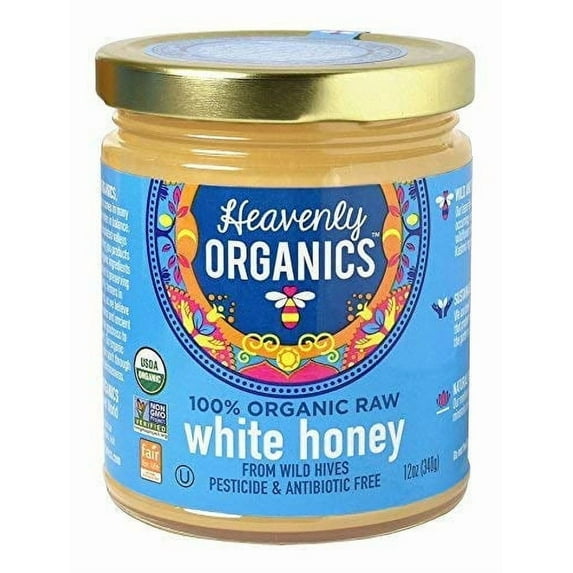 Heavenly Organics, 100% Organic Raw White Honey, 12 oz Pack of 2