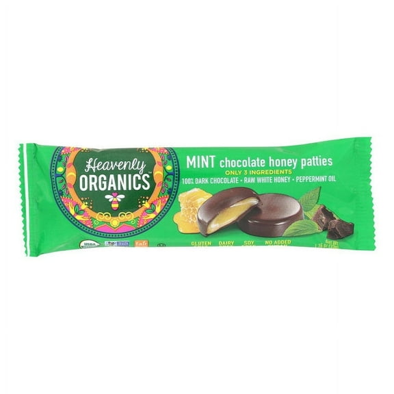 Heavenly Organics Honey Patties Chocolate Mint 1.16 oz Pack of 2