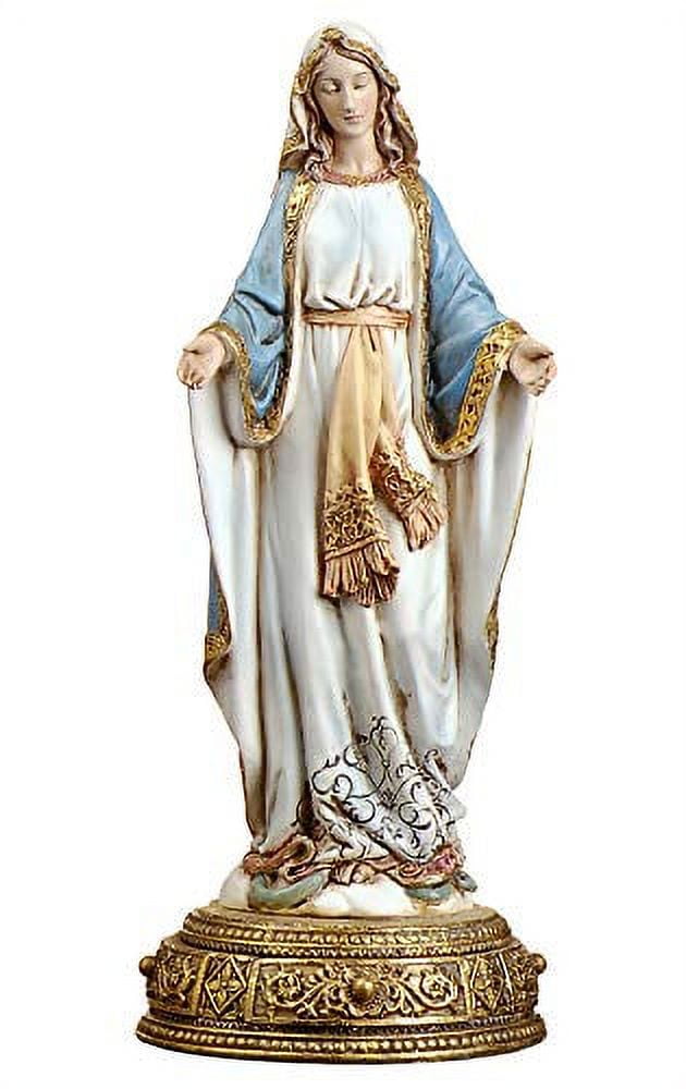Elegant 10.25" Our Lady of Grace Resin Figurine with Gold Base