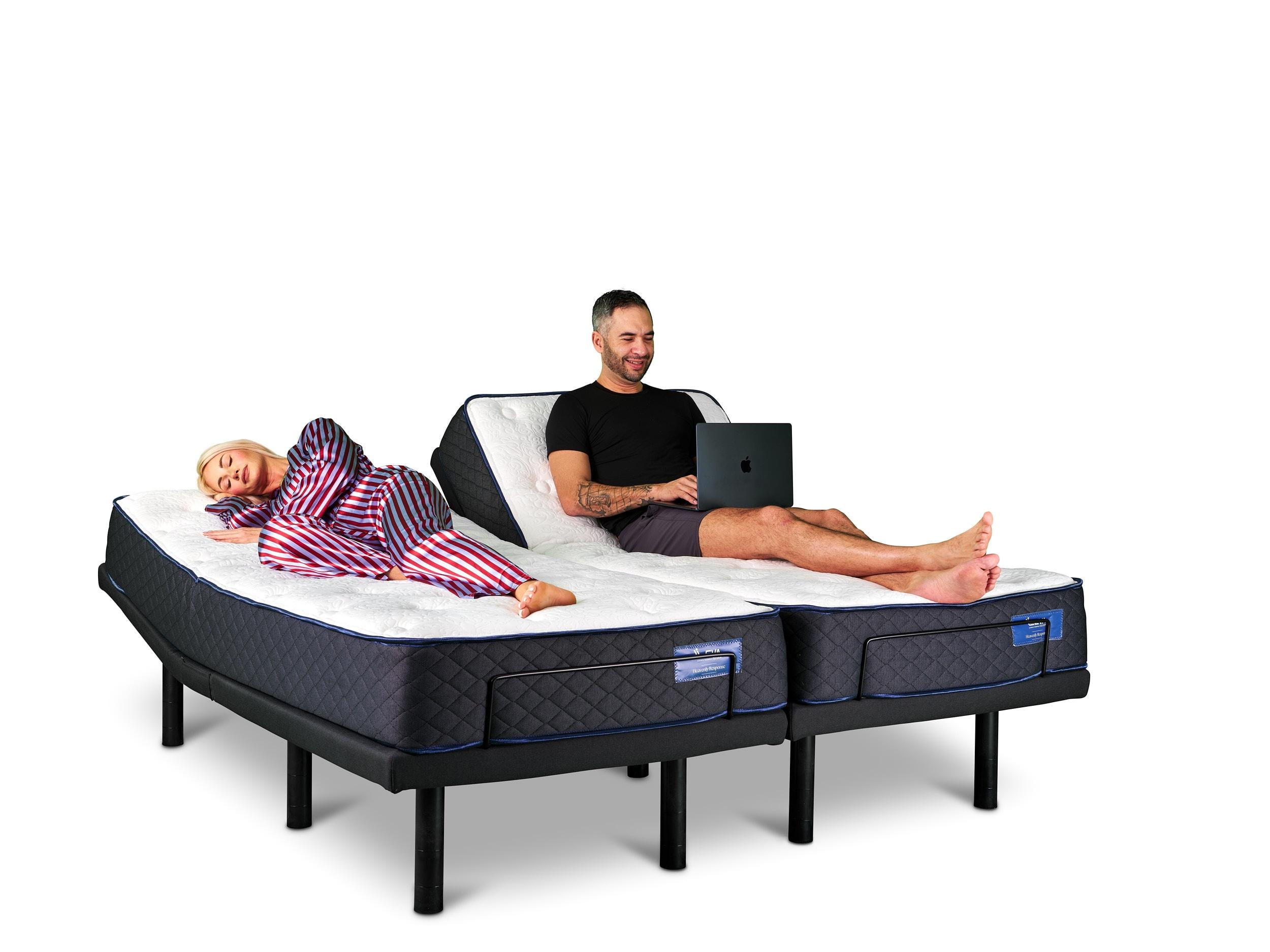 Adjustable bed frame queen split discount