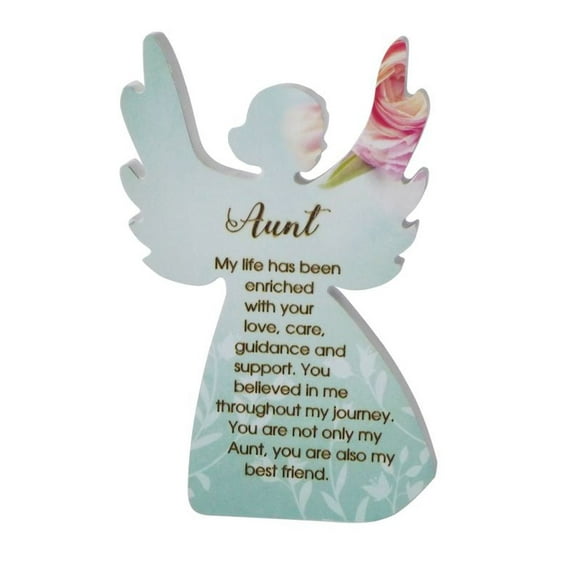 Heavenly Rose Angel With Saying - Aunt Plaque