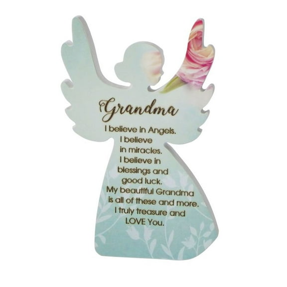 Heavenly Rose Angel With Saying - Grandma Plaque