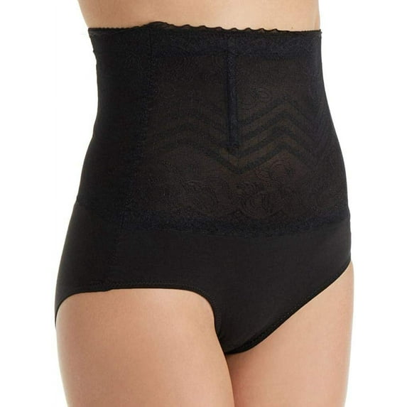 Heavenly Secrets Womens Shapewear Hi-Waist Mesh Panty Black