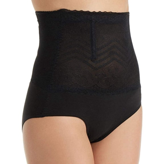 Heavenly Secrets Womens Shapewear Hi-Waist Mesh Panty Black