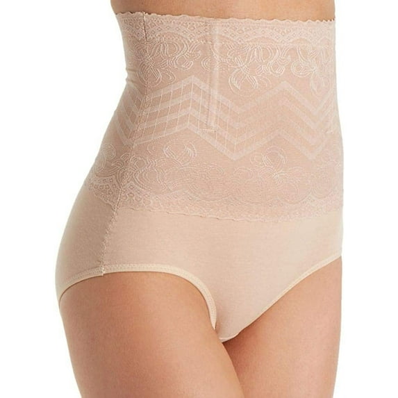 Heavenly Secrets Womens Shapewear Hi-Waist Mesh Panty Nude