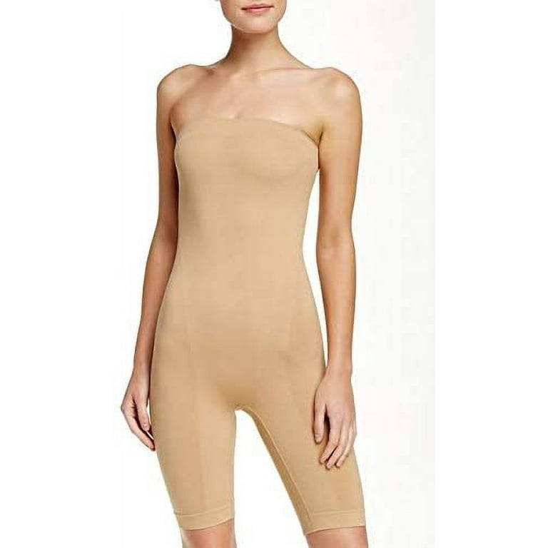 Women's Heavenly Secrets Shapewear 4353 WYOB Seamless Long Leg Shaping  Torsette Bodysuit (Nude XL) 