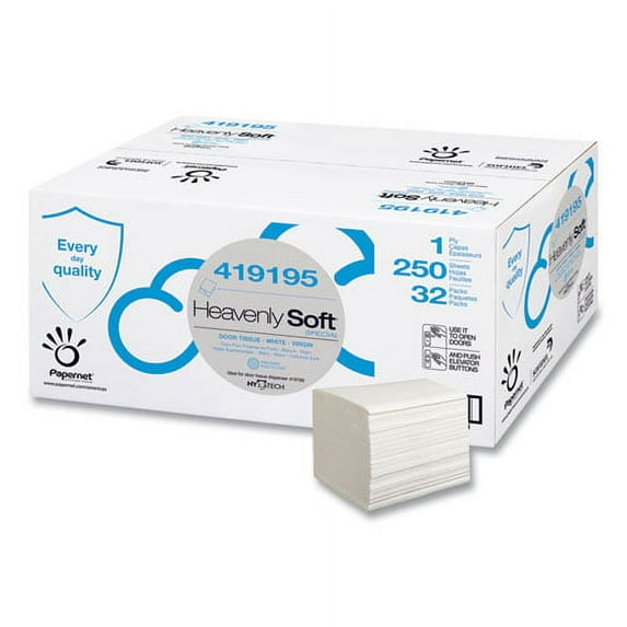 Heavenly Soft Special Door Tissue, 1-Ply, 4.1 x 5.1, White, 250/Pack, 32 Packs/Carton | Bundle of 5