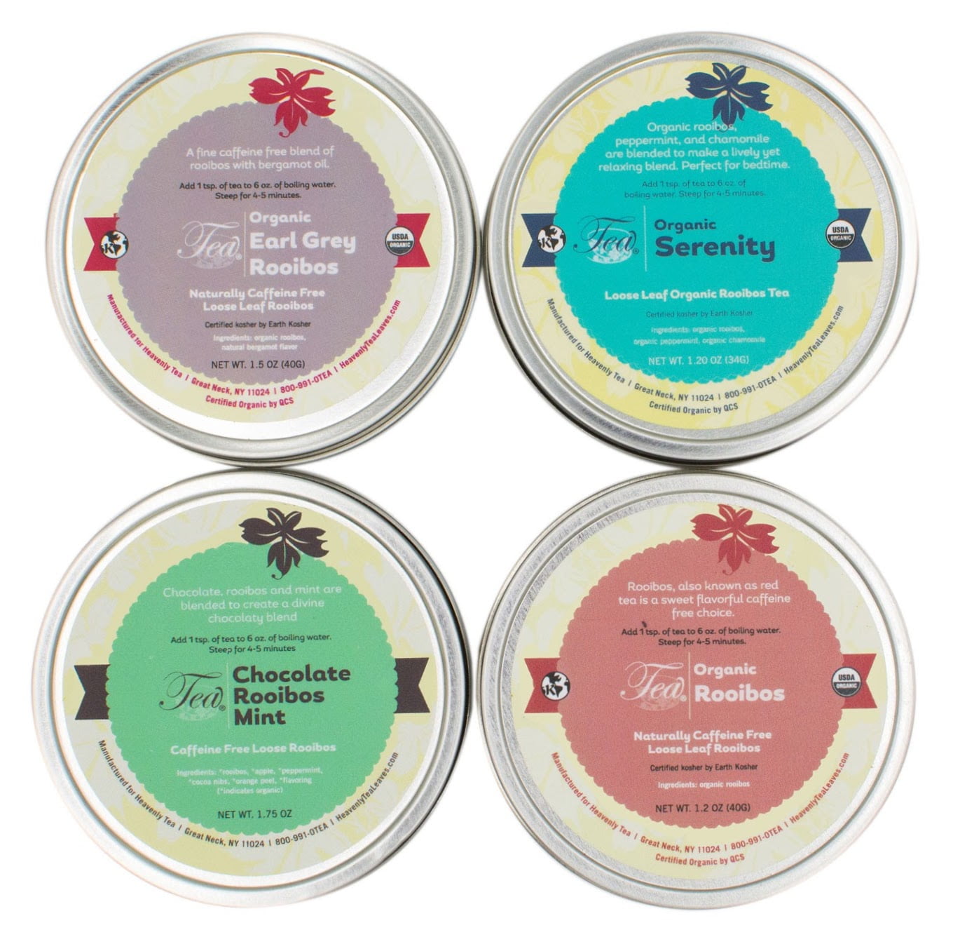 Heavenly Tea Leaves Afternoon Herbal Loose Leaf Tea Sampler, 4 Count