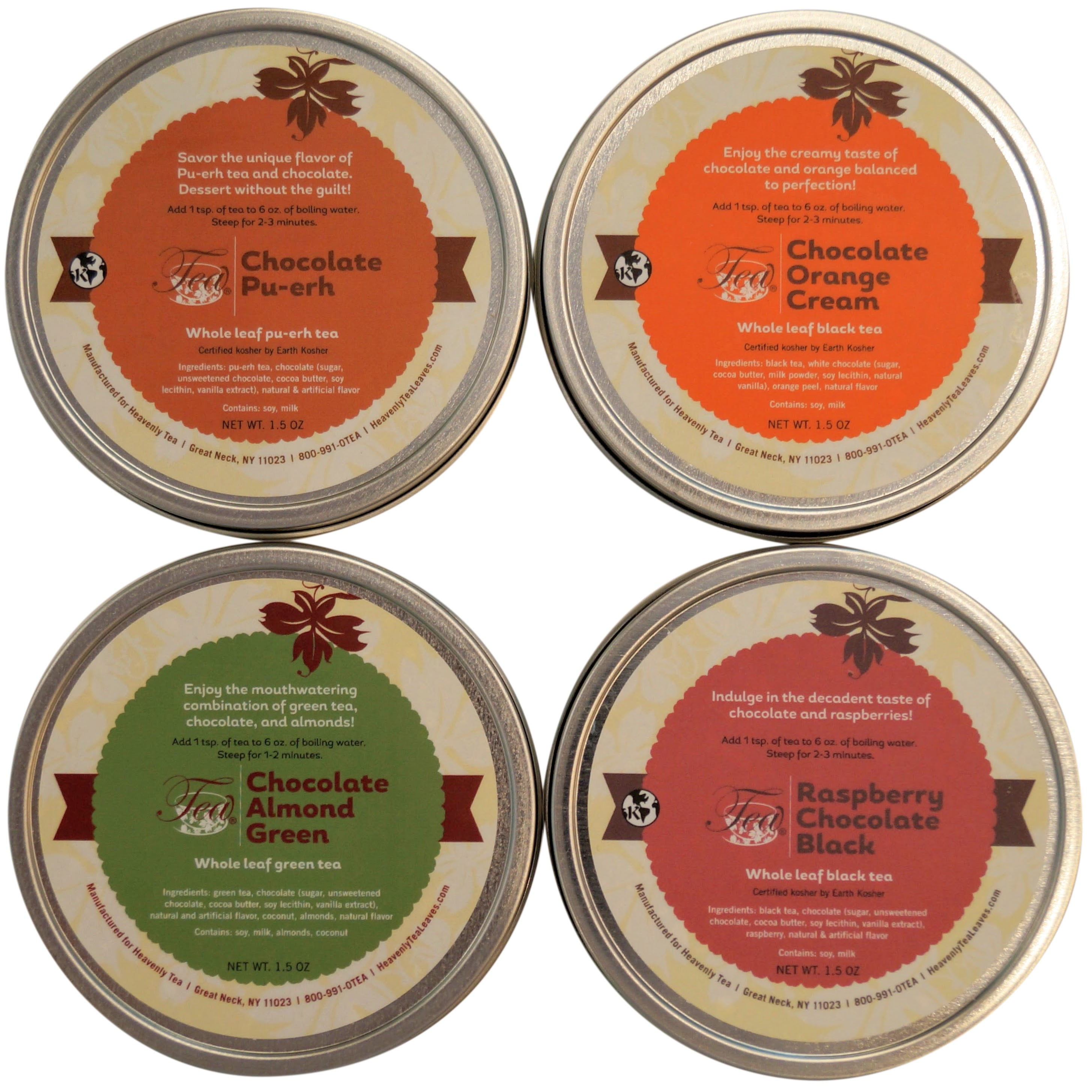 Heavenly Tea Leaves Chocolate Loose Leaf Tea Sampler, 4 Count