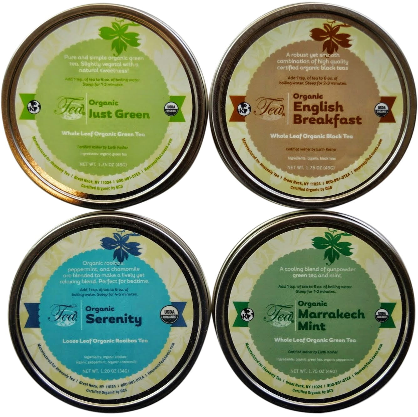 Heavenly Tea Leaves Organic Loose Leaf Tea Sampler, 4 Count