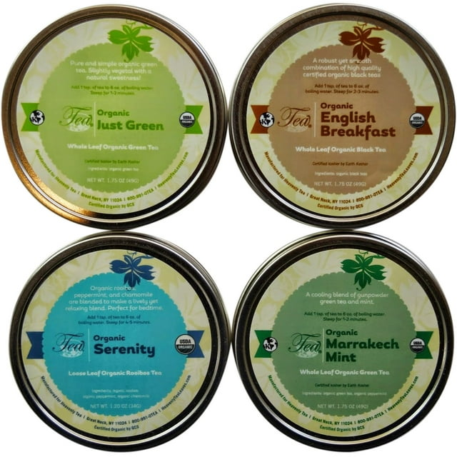 Heavenly Tea Leaves Organic Loose Leaf Tea Sampler, 4 Count