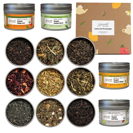 Heavenly Tea Leaves Organic Loose Leaf Tea Sampler Set, 9 Count