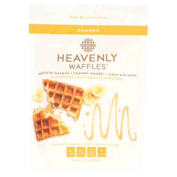 Heavenly Waffle - Waffle Mix Banana - 13.5 Oz, Case of 6