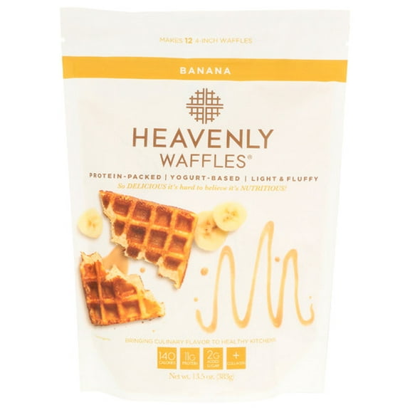 Heavenly Waffles Banana Waffle Mix 13.5 oz (Pack of 6)