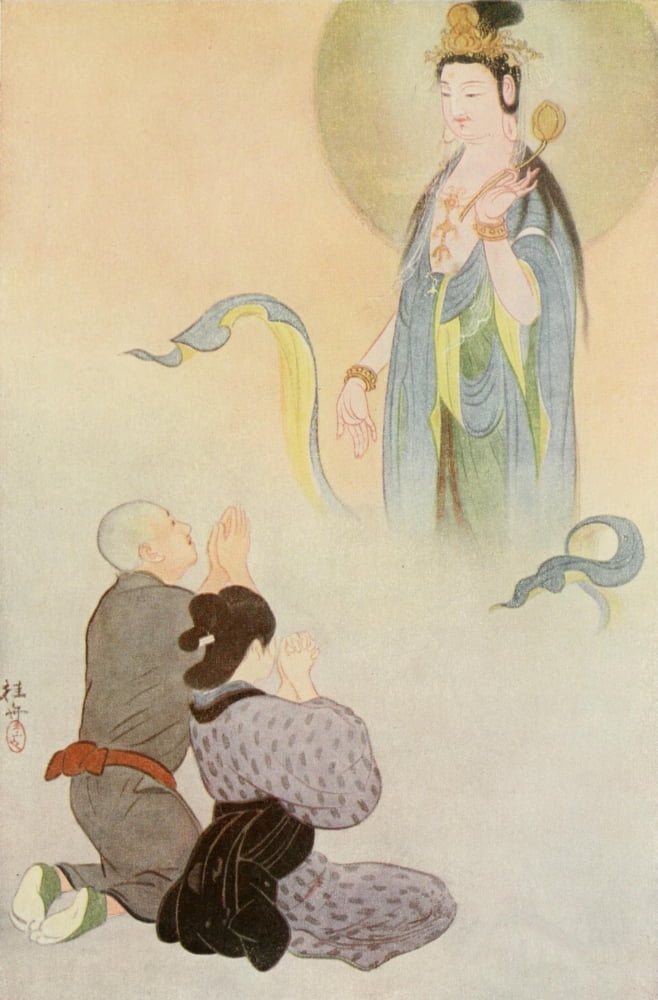 Heavenly voice Romances of Old Japan 1920 Canvas Art - Yukio Ozaki (24 x 36)