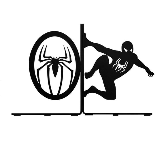 HeavenlyKraft Superhero Decorative Metal Bookend, Non Skid Book End, Book Stopper for Home/Office Decor/Shelves, 7 X 5.5 X 4 inch per Piece, Support Outside