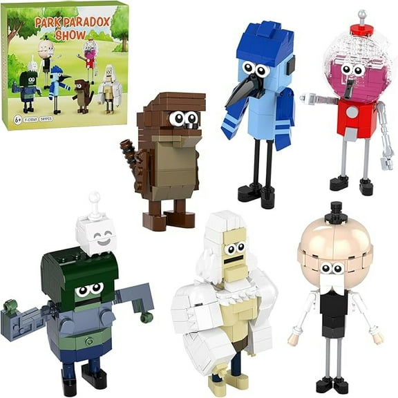 Regular Park Monsters Building Block Set with Mordeccai, Benson and Pops Adventure Cartoon Figures Toys(589Pcs)