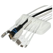 Heaviest Cable Organizer on the Market! Compact Weighted Desktop Cord Holder (White) ENVISIONED
