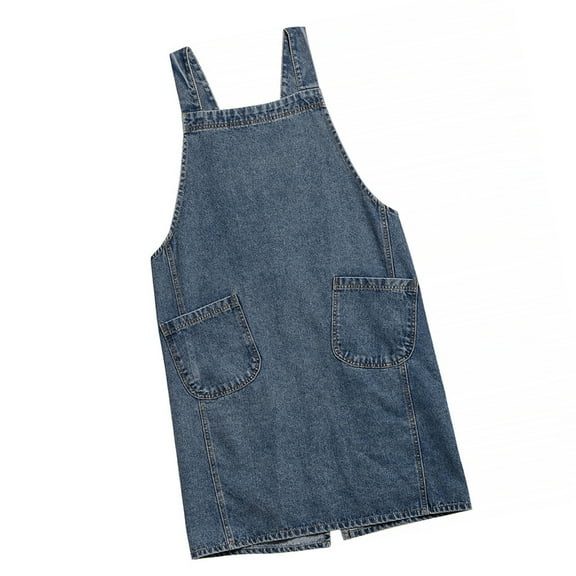Heavily Duty Jean Kitchen Apron with Spacious Coverage, Breathable Cooking Apron for Daily Cooking Protections Wear