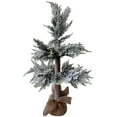 thumbnail image 1 of Heavily Flocked Pine Christmas Tree in Natural Jute Base - 27.5", 1 of 4