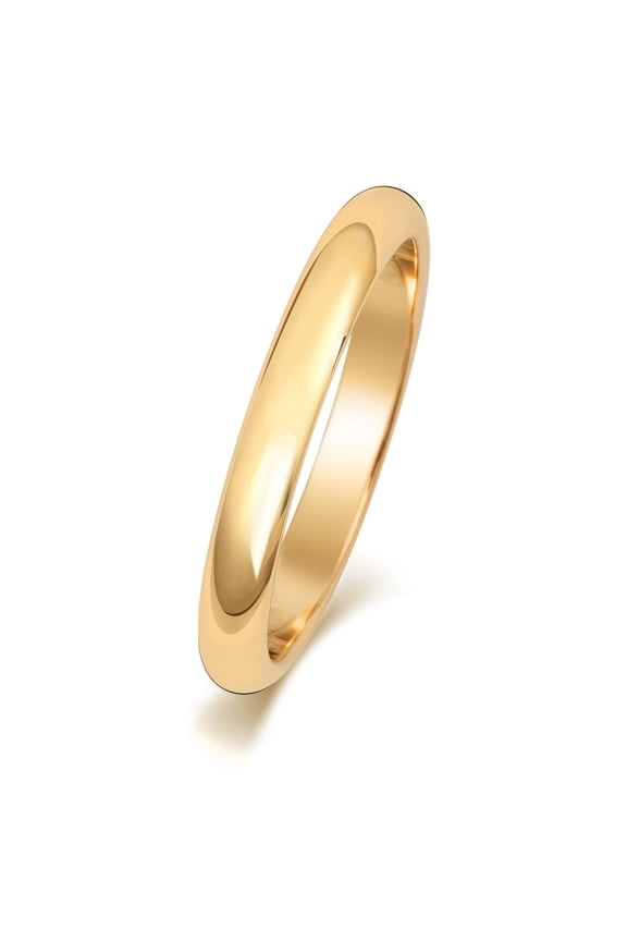 Heavy 18k Gold 3mm D Shape Men/Women Wedding Band/Ring