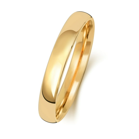 Heavy 18k Gold 3mm Slight Court Comfort Men/Women Wedding Band/Ring