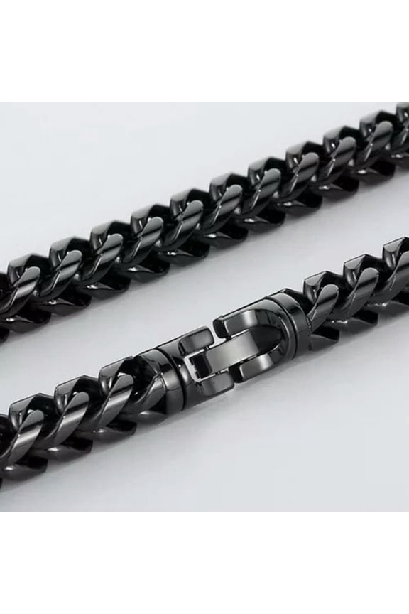 Heavy 8/10mm 316L Stainless Steel Franco Link Chain Necklace for Cool Men 25.5"
