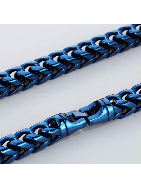 Heavy 8/10mm 316L Stainless Steel Franco Link Chain Necklace for Cool Men 25.5"