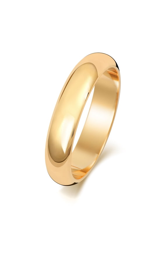 Heavy 9k Gold 4mm D Shape Men/Women Wedding Band/Ring