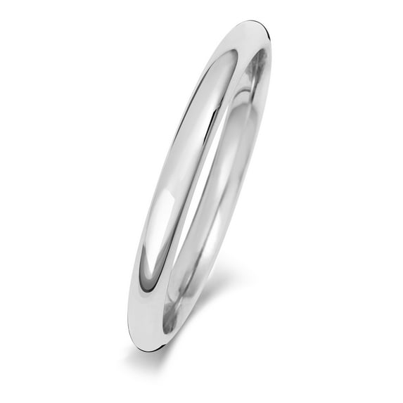 Heavy 9k White Gold 2mm Court Comfort Men/Women Wedding Band/Ring