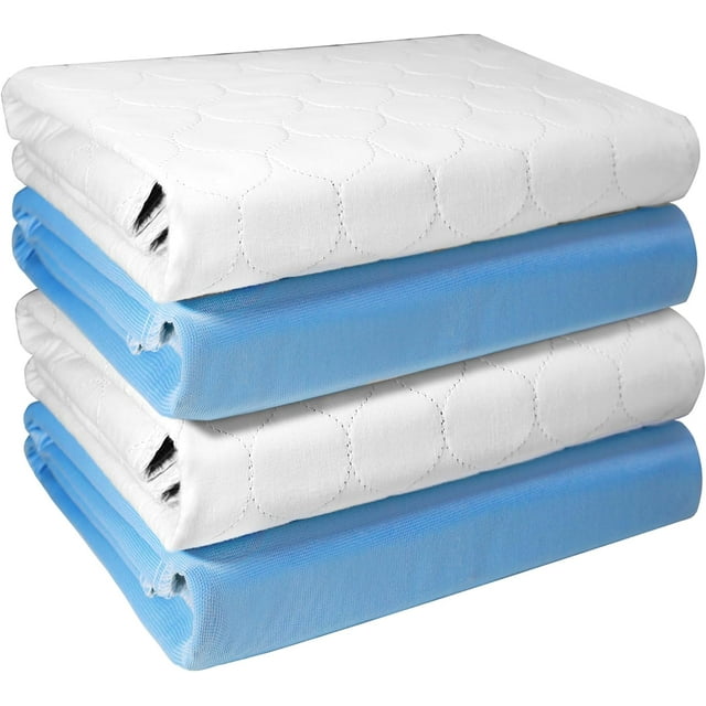 Heavy Absorbency Bed Pads, 34"X36" (4 Pack), Washable and Reusable