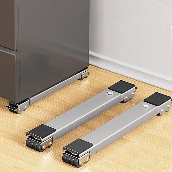 Heavy Appliance Mover with Adjustable Bases for Washers & Refrigerators, 800lbs Capacity, 24 Quiet Locking Wheels & Retractable Brackets