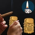 thumbnail image 1 of Heavy Armor Skull Lighter Double Sided Relief Metal Alloy Windproof Adjustable Flame for Outdoor Camping Candle Lighting Collectible Gift Idea, 1 of 6