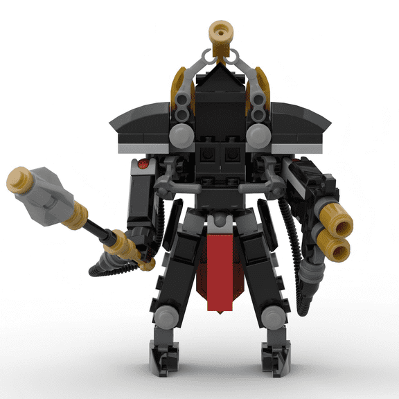Heavy Armored Warrior Mecha Building Blocks Model, MOC Combat Robot Assembly Display Set