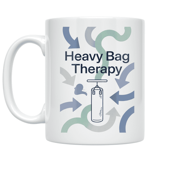 Heavy Bag Therapy Design - Boxing Training Enthusiast - 11 oz Ceramic Coffee Mug