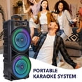thumbnail image 1 of Heavy Bass Portable Speaker Subwoofer Dual 6.5 Inch/Dual 8.5 Inch Speaker Large Stereo Speaker Party Performance Karaoke Singing Dancing Speaker with Microphone Remote Control, 1 of 12