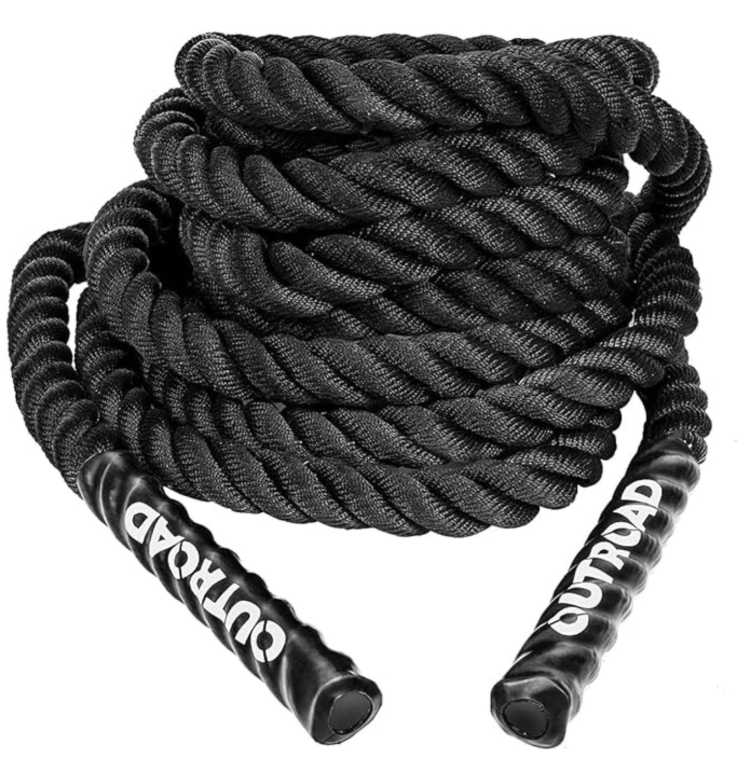 Muscle Ropes Heavy Battle Ropes 1.5 inch 30 ft- Polyester Workout Rope Full Body ...