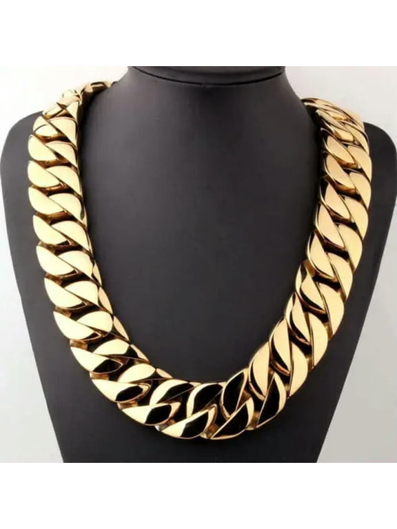 Heavy Big 24mm/32mm Silver Color/Gold Plated Cuban Link Chain Necklace Jewelry