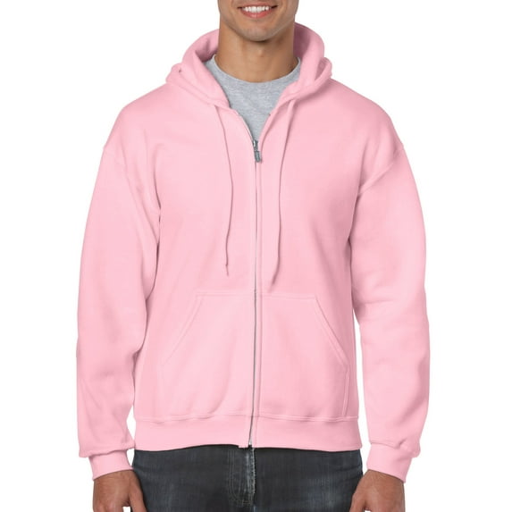 Heavy Blend Full-Zip Hooded Sweatshirt, 3XL, Light Pink