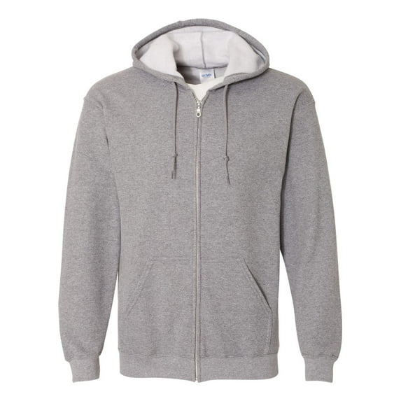 Heavy Blend Full-Zip Hooded Sweatshirt, XL, Graphite Heather