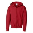 thumbnail image 1 of Heavy Blend Youth Full-Zip Hooded Sweatshirt, Red - Extra Small, 1 of 1